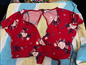 Floral Red Hnm Top