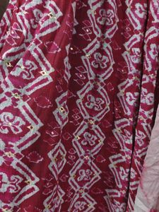 Maroon Printed Kurta with Dupatta