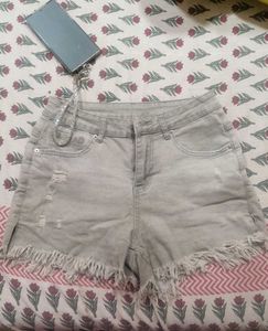Frayed Hem Denim Shorts