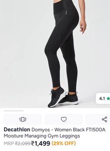 Decathlon Domyos High Waisted Black Leggings