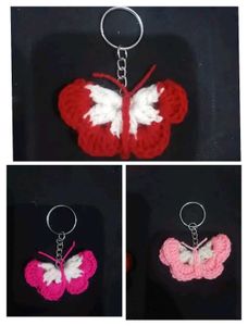 Crochet butterfly keychain pack of 1