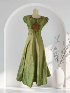 beautiful green anarkali dress