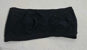 Trendy Black Strapless Bandeau Top without pads