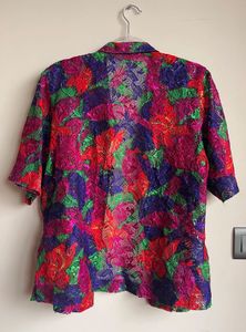 Colourful floral lace shirt💐🪻