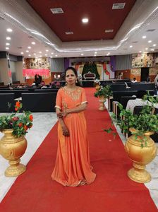 Elegant Orange Ethnic Gown