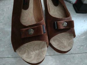 Brown Suede Slingback Sandals