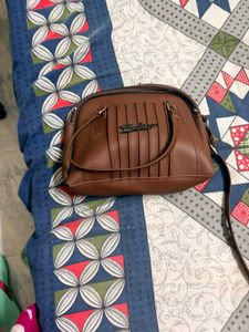 Stylish Brown Faux Leather Handbag