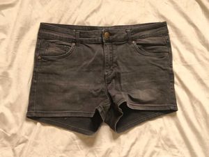 Emo Grey Denim Shorts Mid rise