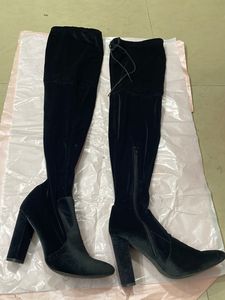 Knee Rise Boots Velvet