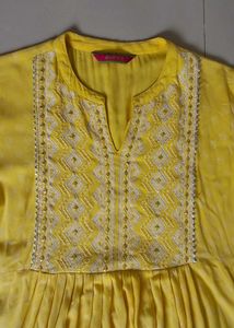 Yellow Embroidered Kurta