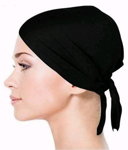 Sedra Women's Cotton Solid Underscarf Black Cap Hi