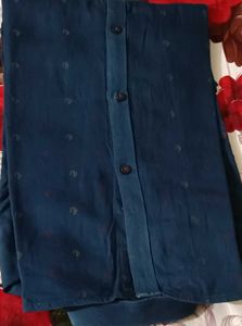 Men's Blue Slim Fit Printed Shirt