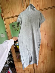 Casual Grey Hoodie Dress
