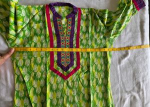 Vibrant Green Printed Kurta