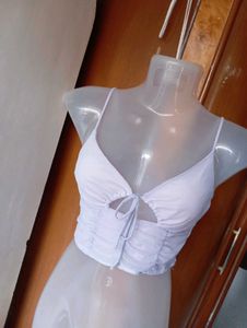 Lavender Ruched Halter Neck Top