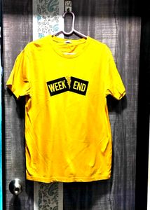 Yellow "Weekend" Graphic T-Shirt