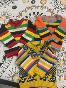 Bundle of 3 Striped & Character Sweaters