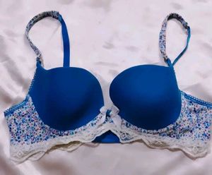 Blue Floral Bra