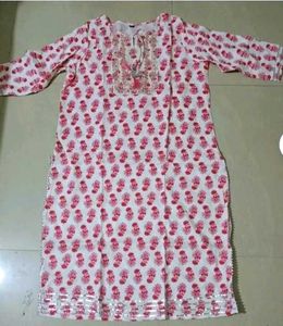 Pink Block Print Kurti