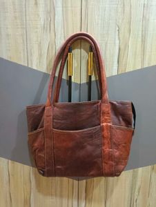 Chic Brown Leather Tote Bag