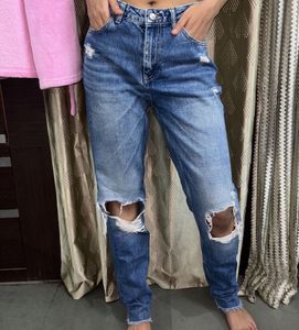 Ripped Blue Denim Jeans