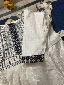 Elegant White Embroidered Kurti