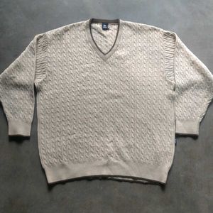 Vintage Cable Knit V-Neck Sweater