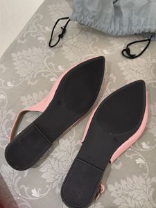 Chic Pink Pointed Toe Flats with Ankle Strap