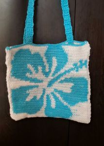Handmade Crochet Flower Tote Bag