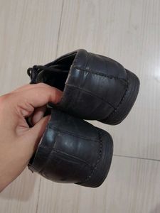 Black Leather Lace School Shoes