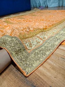 embroidered zardosi heavy saree with blouse