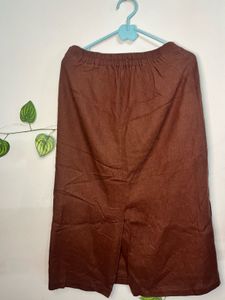 Brown Casual Skirt