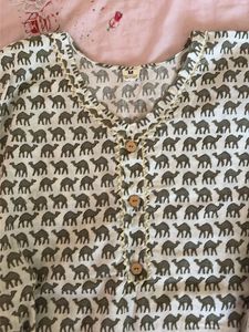Cute Elephant Print Rajasthani Kurta