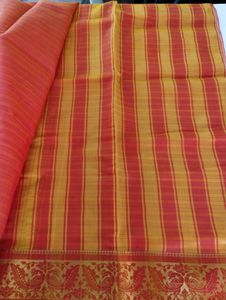 Pink And Orange With Zari Printed Saree (Women)