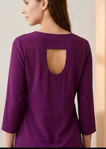 Elegant V-Neck Purple Tunic
