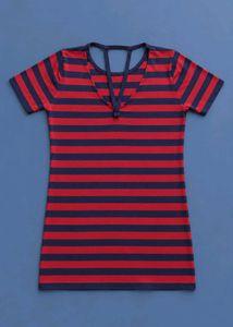 RED AND NAVY STRIPED MINI DRESS