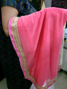 Stunning Pink Net Saree
