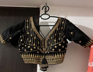 Elegant Black & Gold Embroidered Blouse