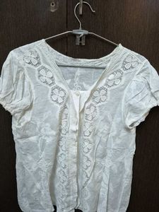 White Embroidered top