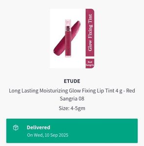 Etude Glow Fixing Lip Tint Red Sangria