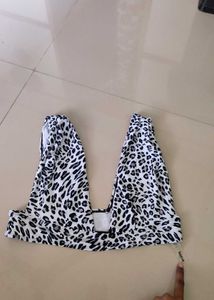 Shein Animal Print Bikini Top