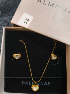 PALMONAS Heart Necklace,Earrings, bracelet