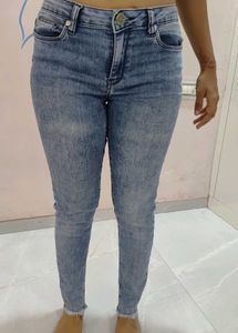 Blue Acid Wash Skinny Jeans