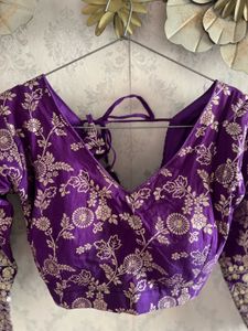 Elegant Purple Embroidered Blouse