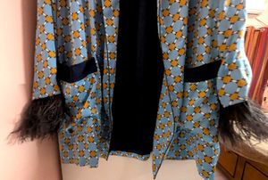 🌟🌐ZARA BLUE PRINT BLAZER KIMONO JACKET 🌟🌐