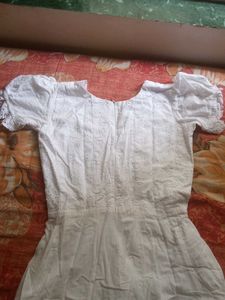 White Broderie Anglaise Midi Dress