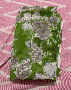 Green Floral Saree Without Blouse
