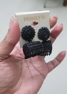 Black Jhumka Earrings