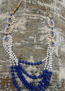 Stunning Blue & White Beaded Necklace