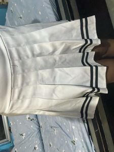 White skirt with black line